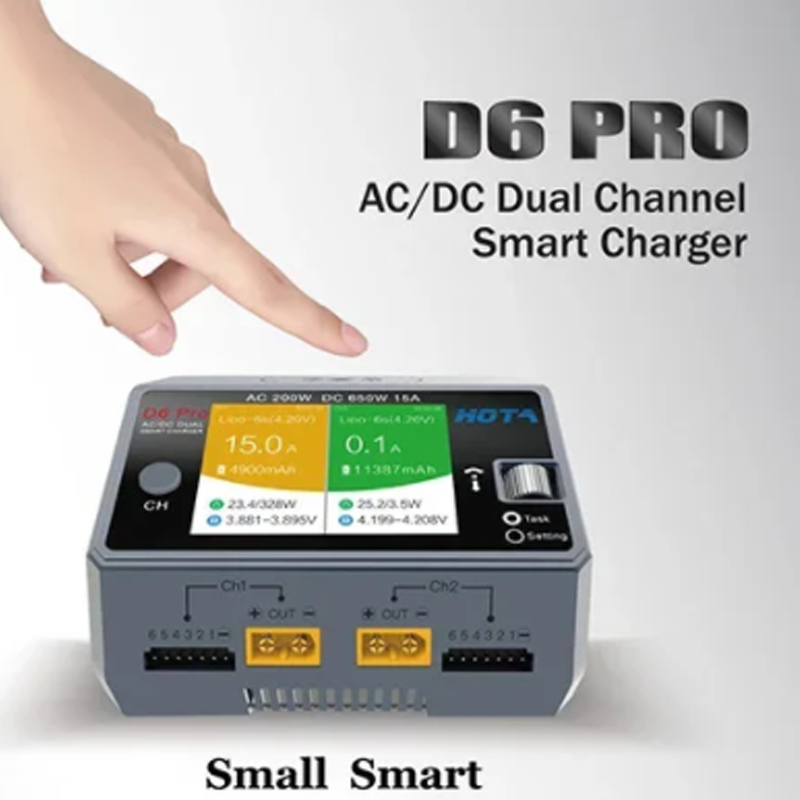 HOTA D6 Pro 200W AC/650W DC Du - огляд і ціна Hota D6 Pro Dual Lipo Charger