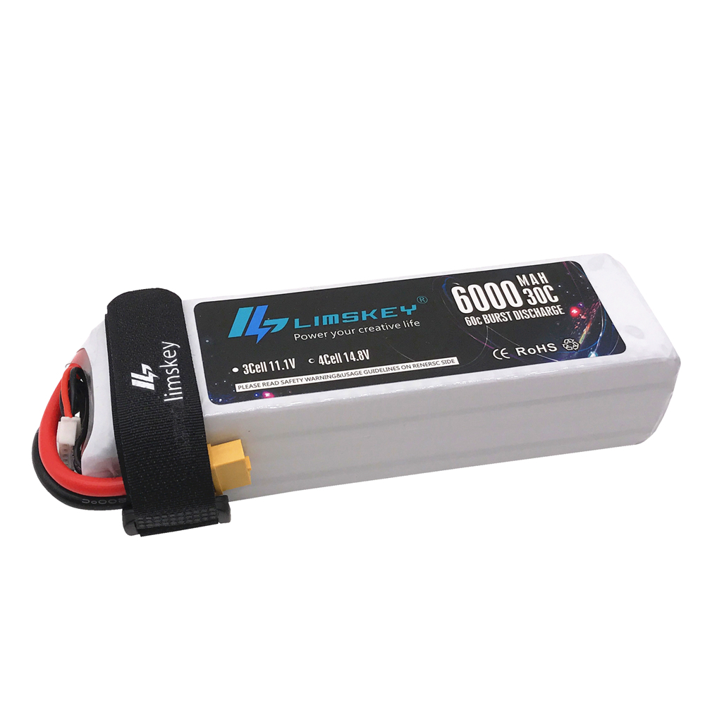 Lismkey 14.8V 6000mAh 30C Burs - огляд і ціна 4S Lipo Battery 14.8V 6000Mah