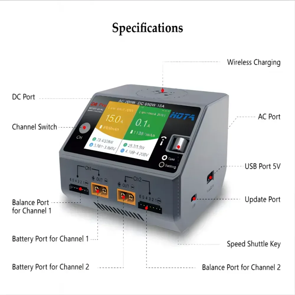 HOTA D6 Pro Dual Channel Smart - огляд і ціна Hota D6 Pro Dual Lipo Charger