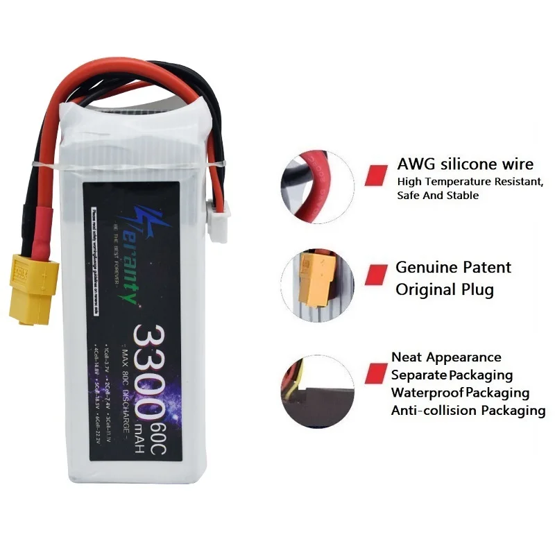 14.8V RC LiPo Battery 4S 1500m - огляд і ціна 4S Lipo Battery 14.8V 6000Mah