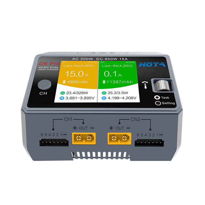 HOTA D6 Pro Black AC 200w DC 2 - огляд і ціна Hota D6 Pro Dual Lipo Charger